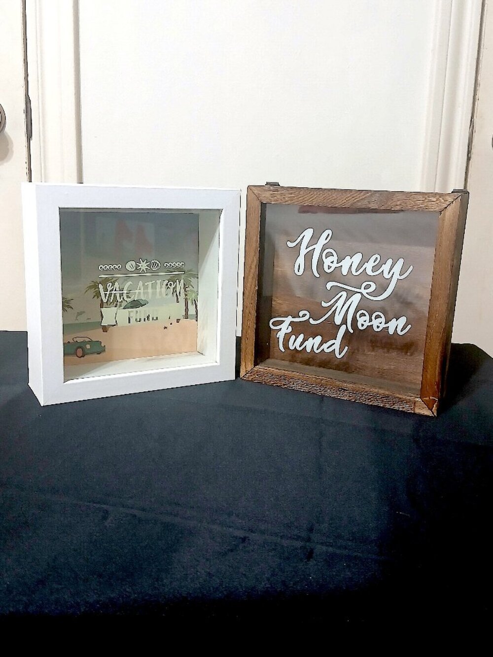 American flat 6x6 Vacation Fund Shadow Box Frame with Polished Glass